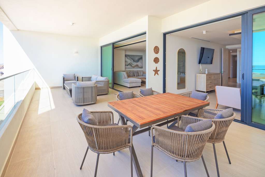 Pool and beach views from Las Palomas 303 balcony